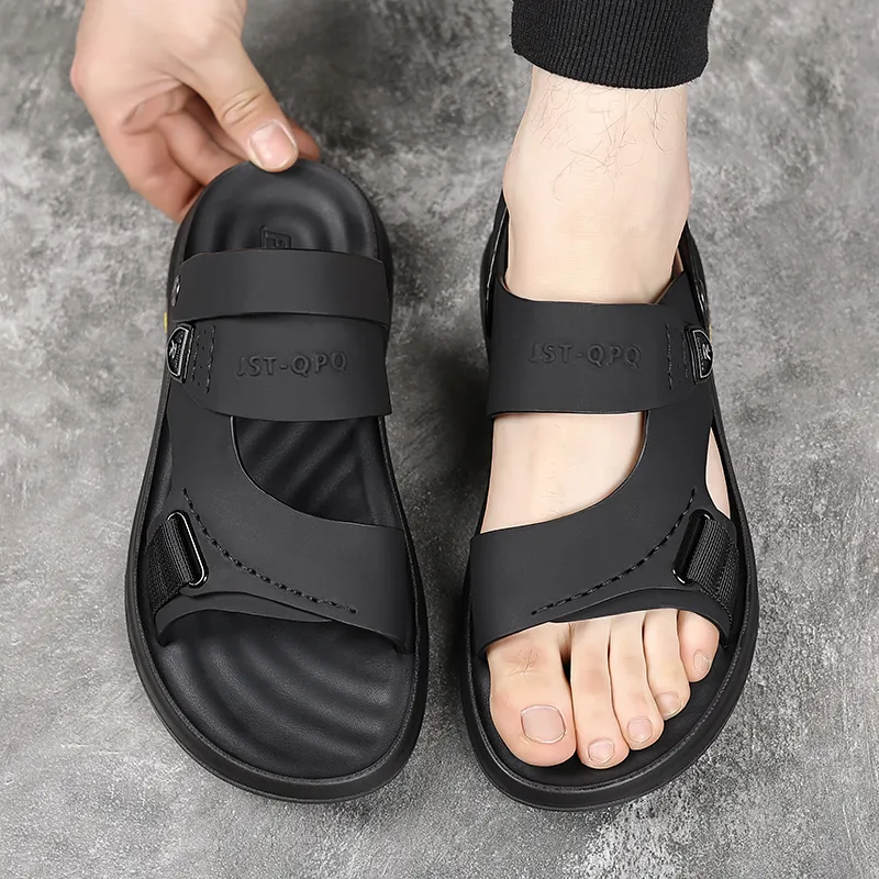 EGCHI Beach Sandals Men Black/Gray-6