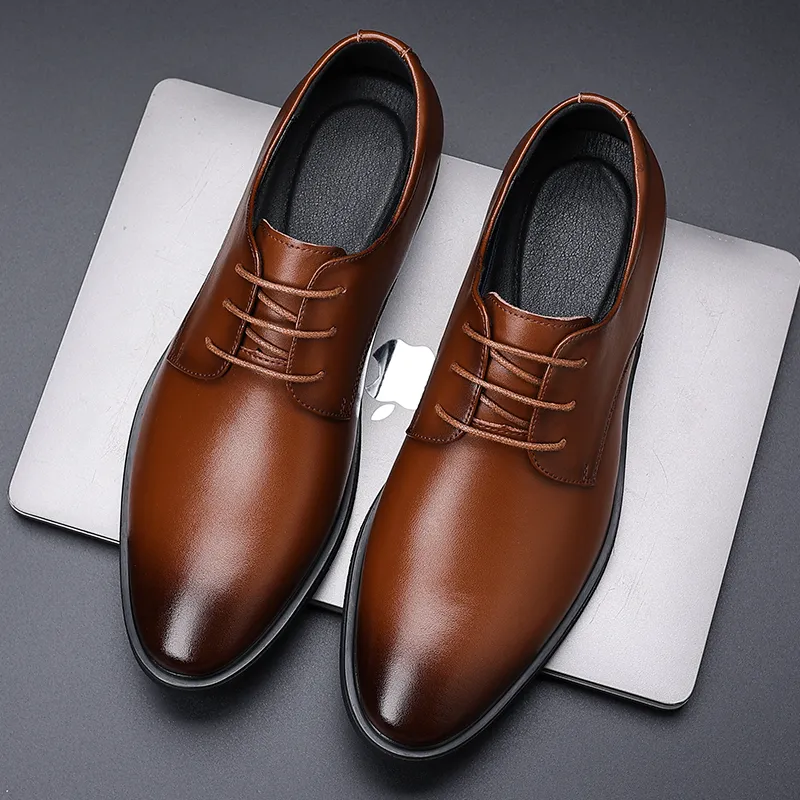 EGCHI Dress Shoes Men Low Top-5