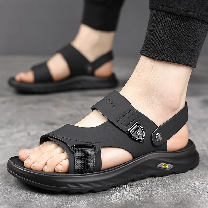 EGCHI Beach Sandals Men Black/Gray-4