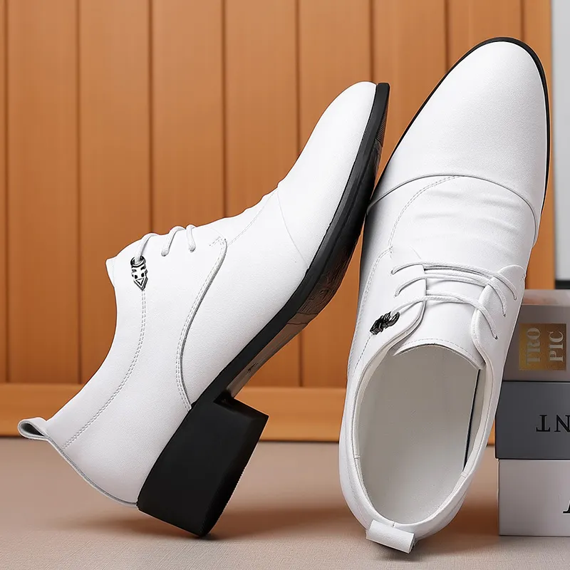 EGCHI Dress Shoes Men Mid Top Black/White-9