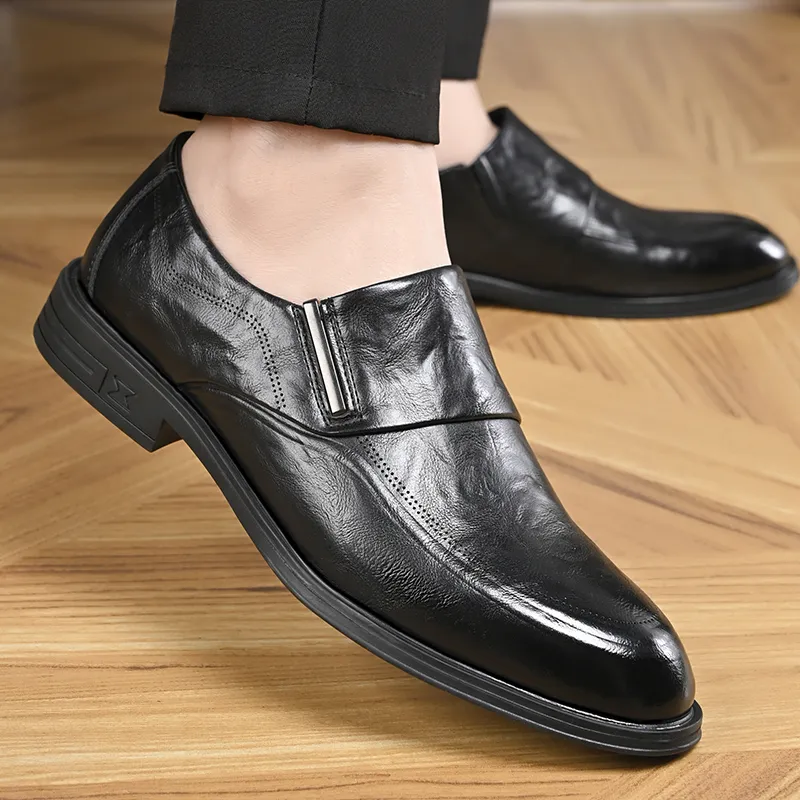 EGCHI Dress Shoes Men Mid Top Black-2