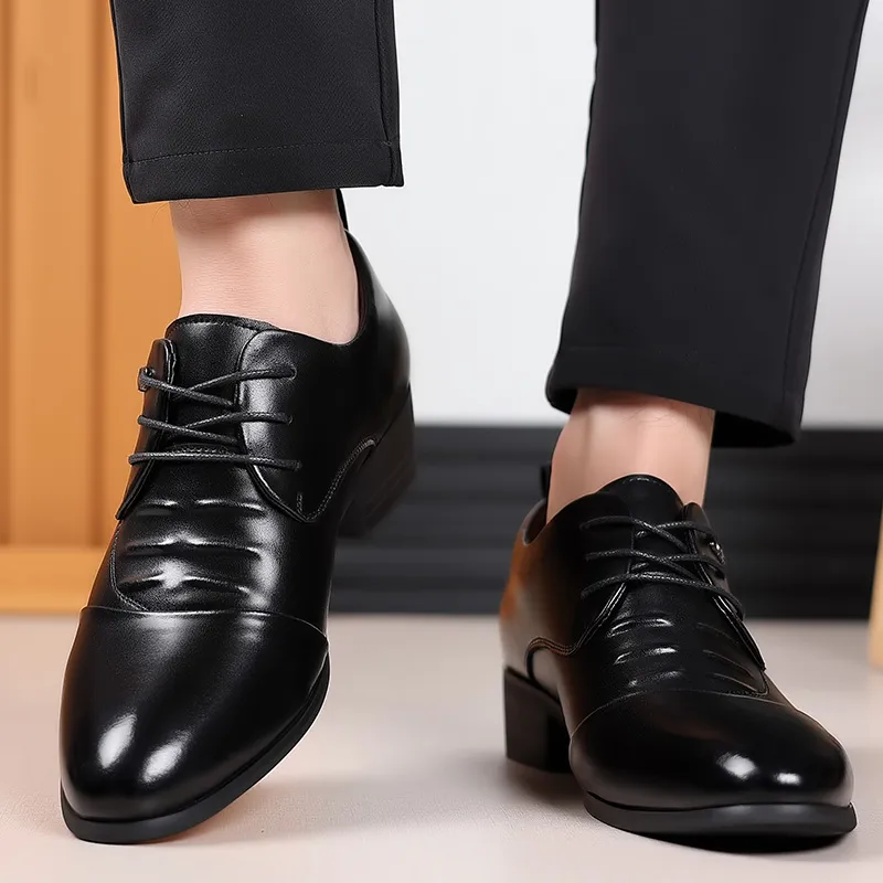 EGCHI Dress Shoes Men Mid Top Black/White-3