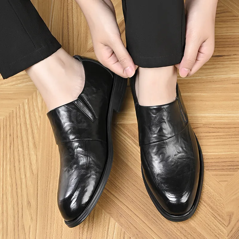 EGCHI Dress Shoes Men Mid Top Black-1