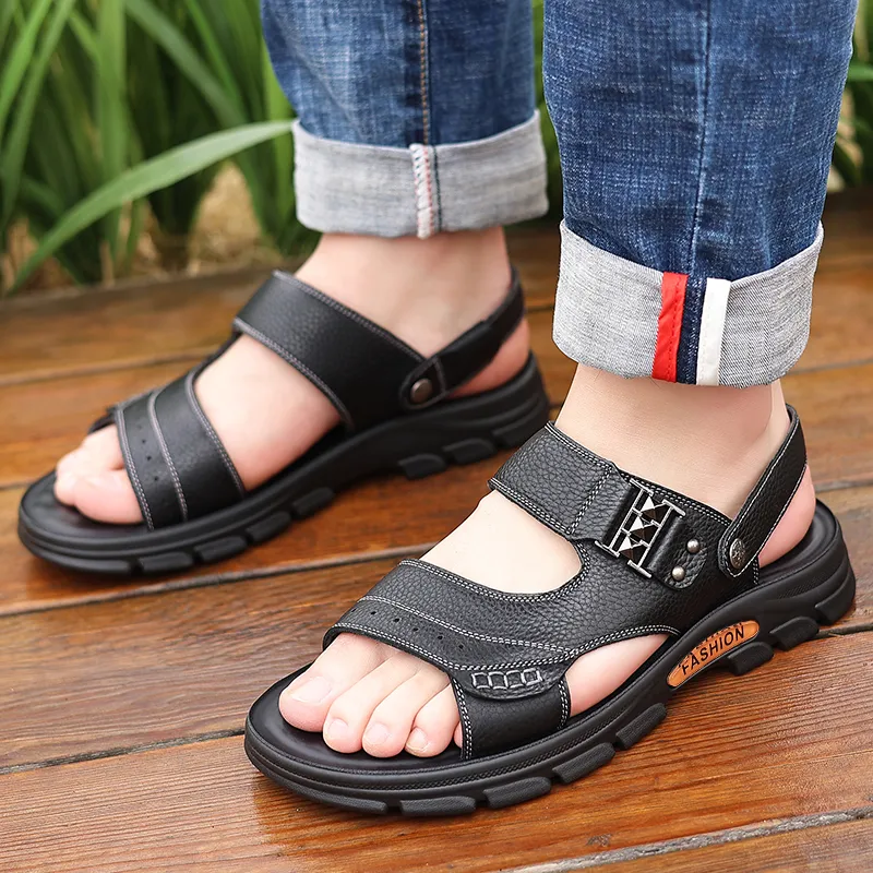 EGCHI Beach Sandals Men Black/Brown-2