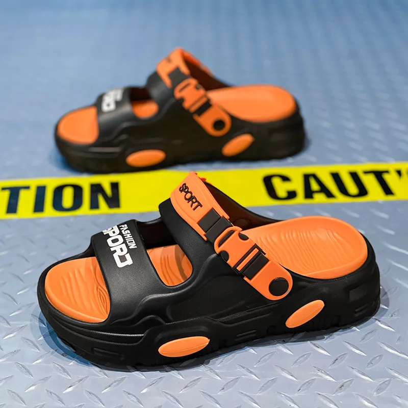 EGCHI Beach Sandals Men White/Black/Orange/Green-23