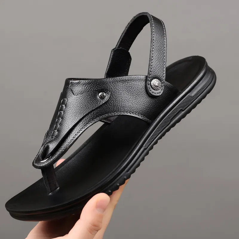 EGCHI Beach Sandals Men Black/Brown/Yellow-3