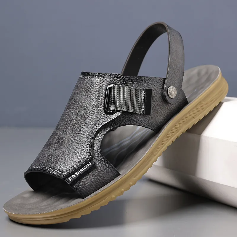 EGCHI Beach Sandals Men Gray/Brown/Black-3