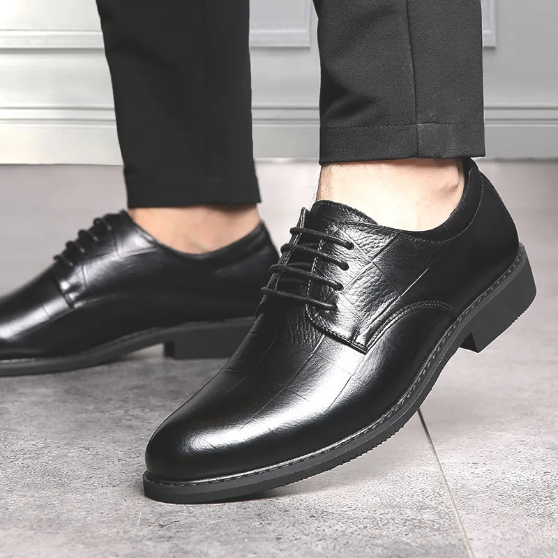 EGCHI Dress Shoes Men Mid Top Black-2