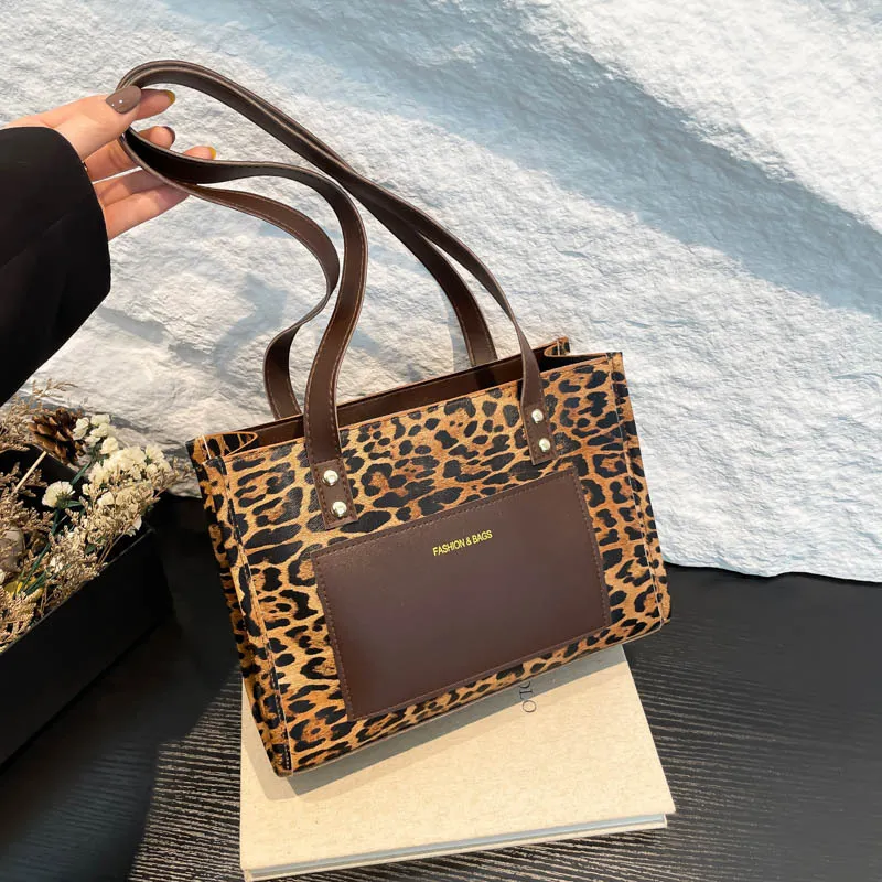 LETOO PU Commute Large Capacity Leopard Print Patchwork Shoulder Bag Regular Women's Multicolor-9