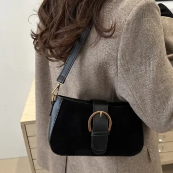 LETOO Suede Trendy Matte Vintage Small Square Bag For Women's Luxury Minimalist Style Shoulder Bag Women's Multicolor