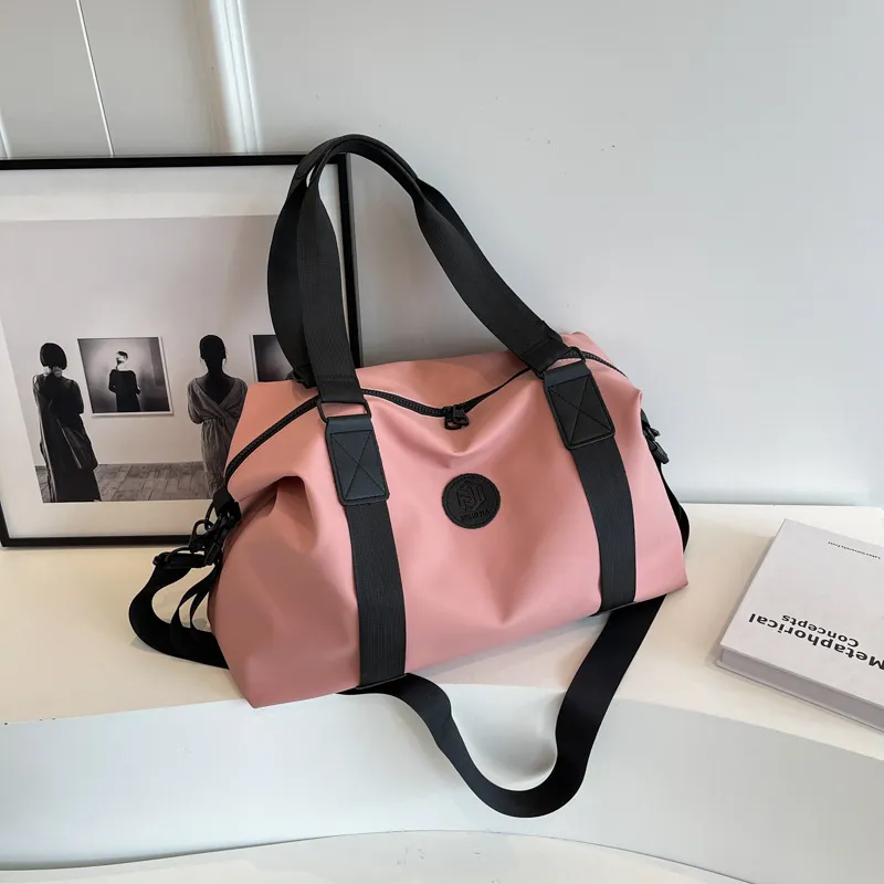 LETOO Oxford Travel Bag 35L Unisex Black Gray Pink-11