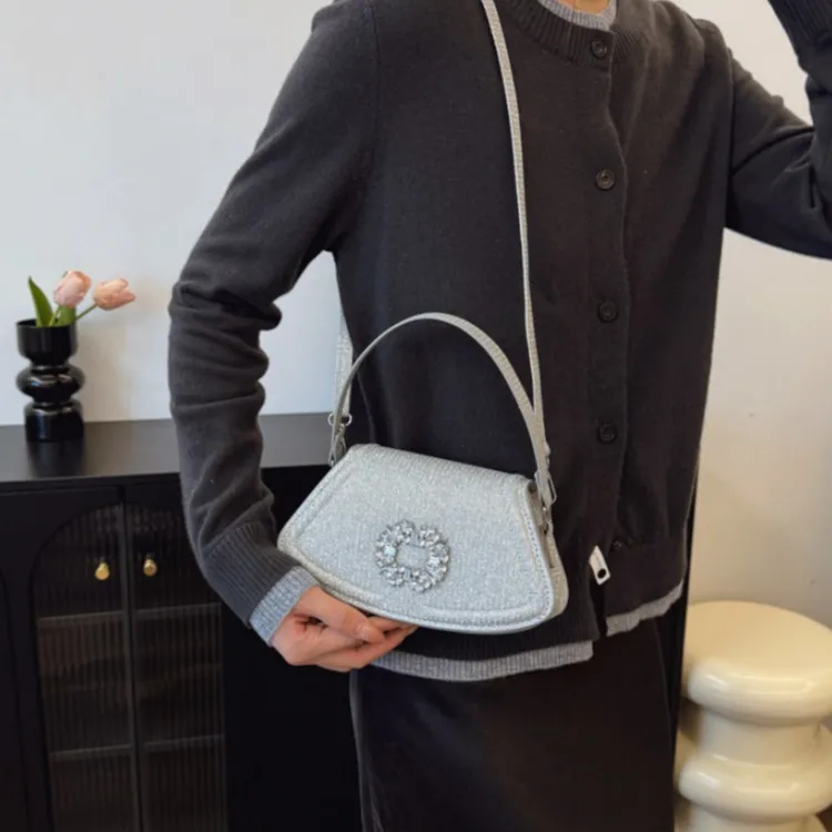 LETOO PU Portable Rhinestone Embellished Shoulder Bag Stylish Fashion Crossbody Bag Women's Multicolor-14