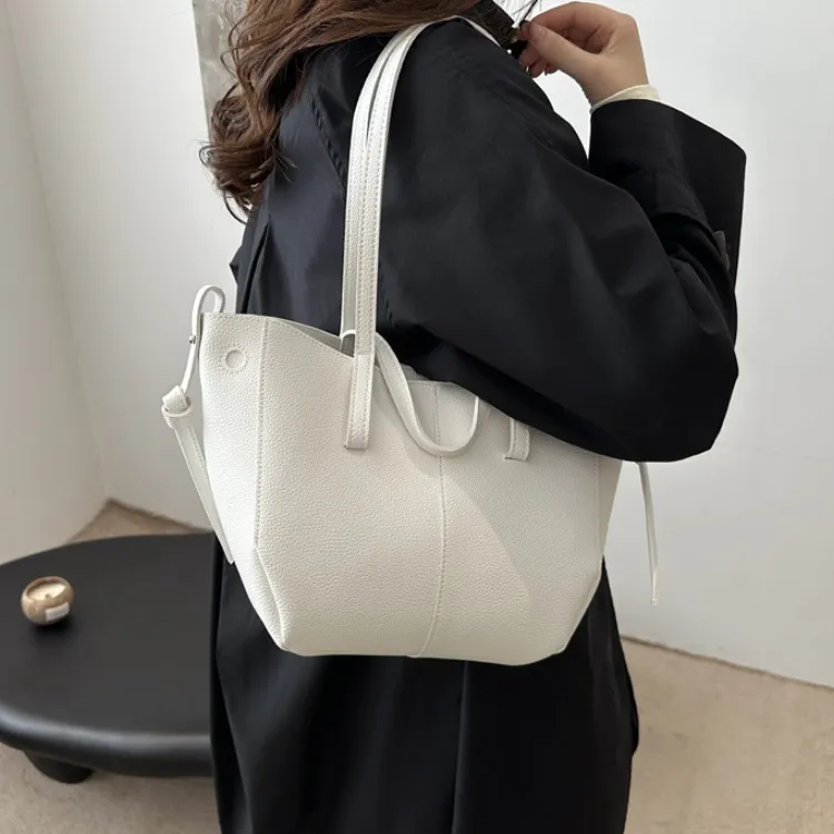 LETOO PU Shoulder Bag Small Size Unisex Black White Red Khaki Brown-3