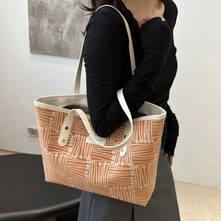 LETOO Canvas Canvas Bag Shoulder Bag Tote Regular Women's Blue/Green/Coffee/Orange-10