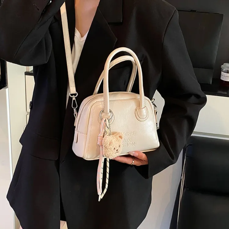 LETOO PU Crossbody Bag Regular Women's Ecru/Pink/Black/Silver-2