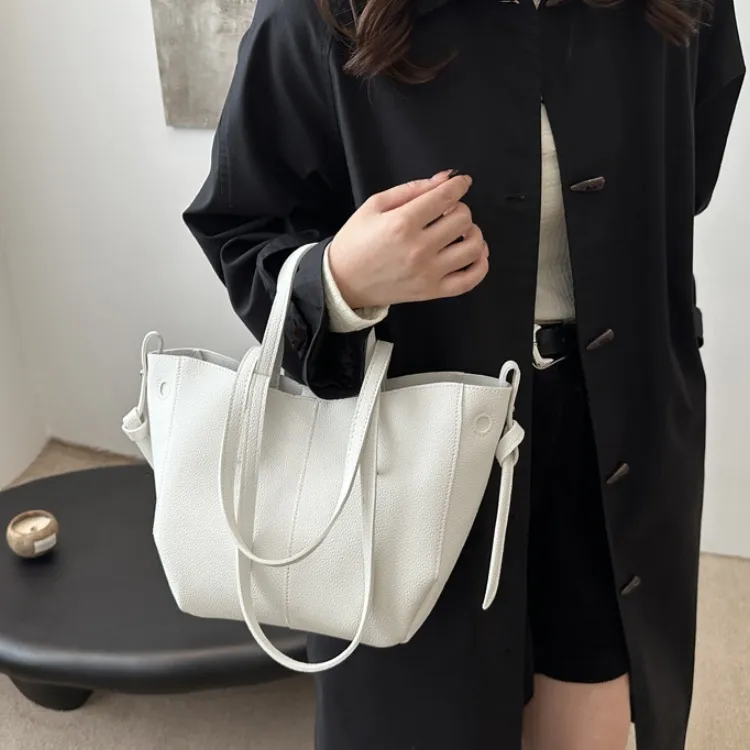 LETOO PU Shoulder Bag Small Size Unisex Black White Red Khaki Brown-2