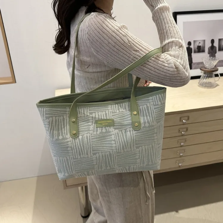 LETOO Canvas Canvas Bag Shoulder Bag Tote Regular Women's Blue/Green/Coffee/Orange-4