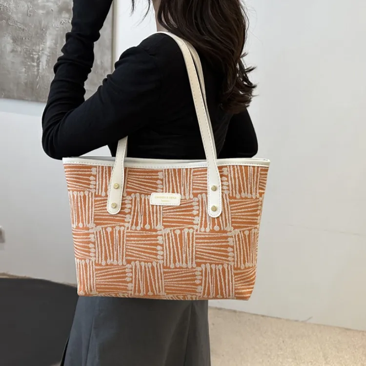 LETOO Canvas Canvas Bag Shoulder Bag Tote Regular Women's Blue/Green/Coffee/Orange-11