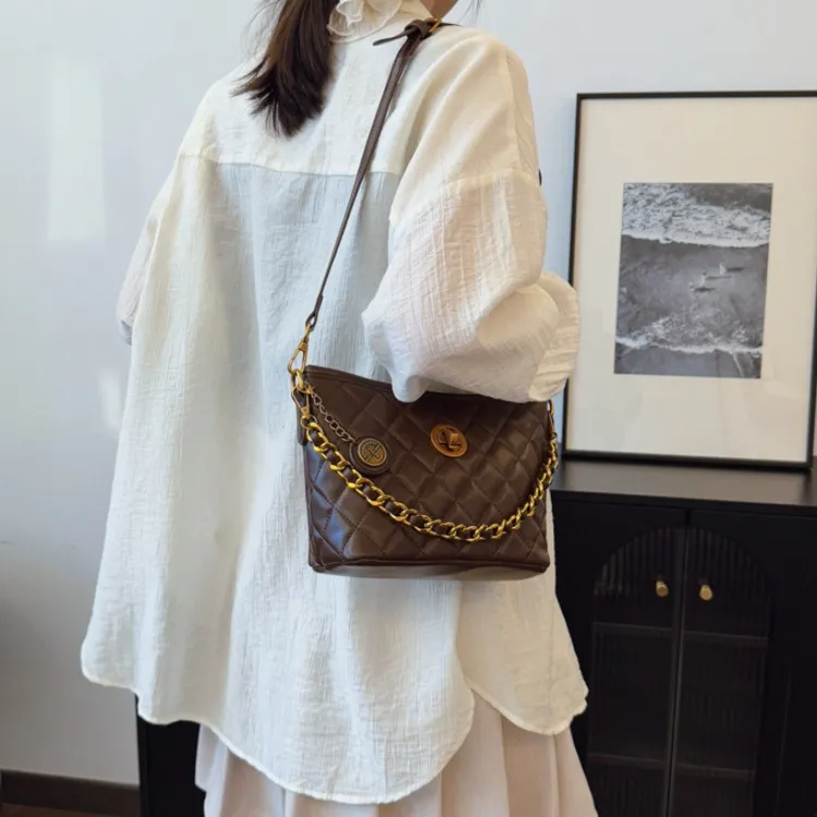 LETOO PU Crossbody Bag Regular Women's White/Coffee/Black-5
