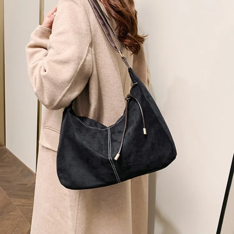 LETOO Suede Shoulder Bag Crossbody Bag Women's Multicolor-4
