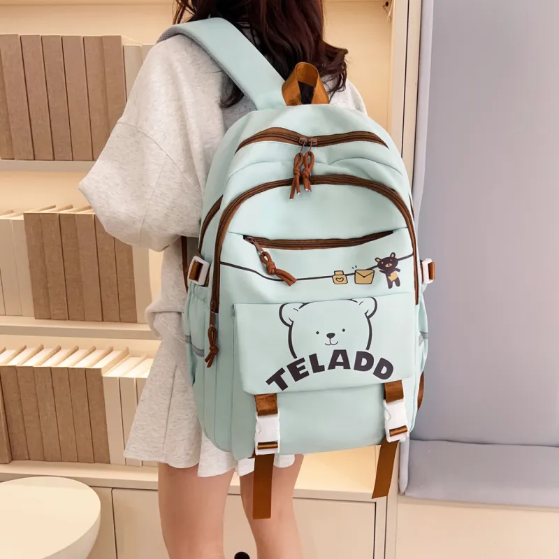 LETOO Nylon Backpack Regular Women's Black/Purple/Green/Blue/Pink-14