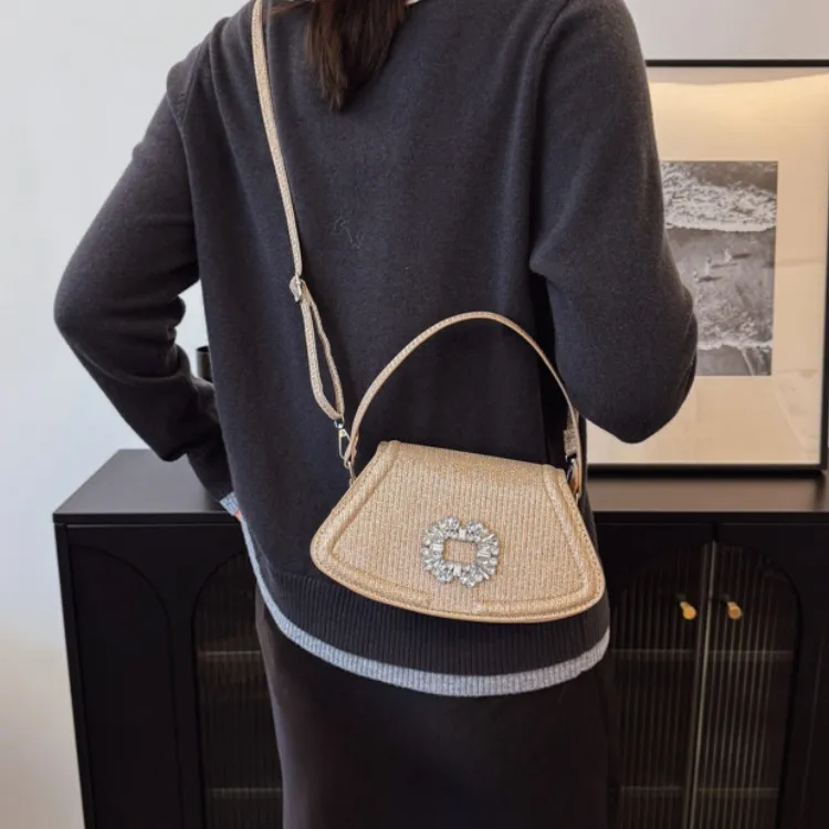 LETOO PU Portable Rhinestone Embellished Shoulder Bag Stylish Fashion Crossbody Bag Women's Multicolor-12