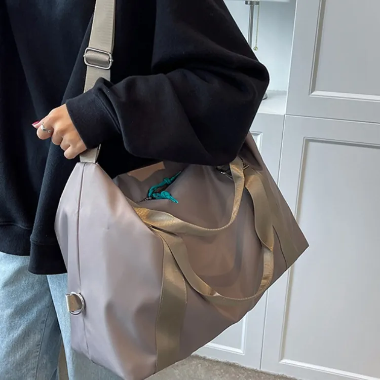 LETOO Oxford Travel Bag Unisex Khaki/Versatile Black/Cherry Blossom Pink-2
