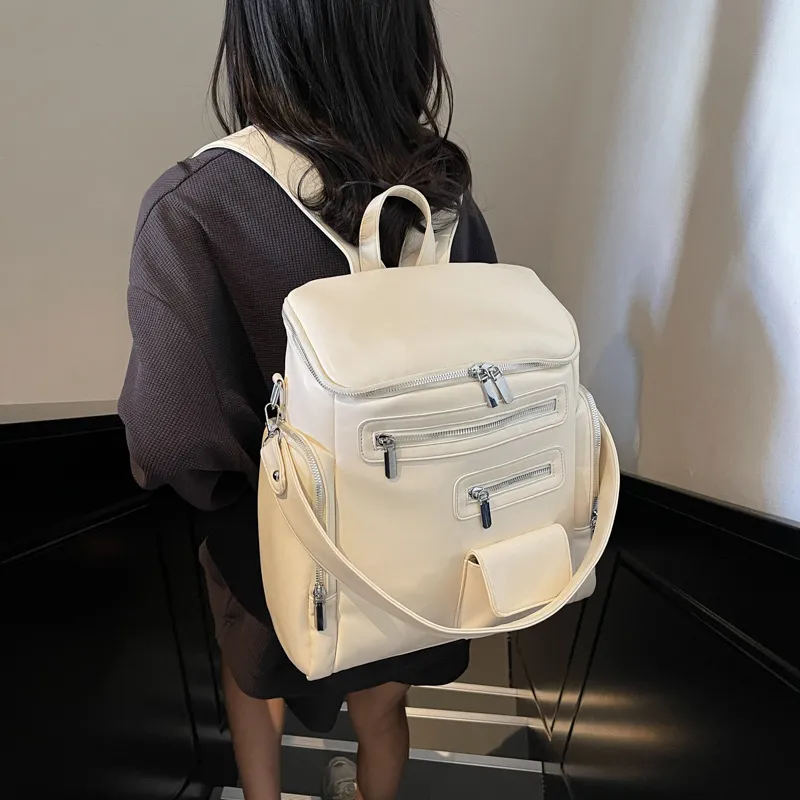 LETOO PU Backpack Regular Unisex Pink Black Beige White Blue Purple-6