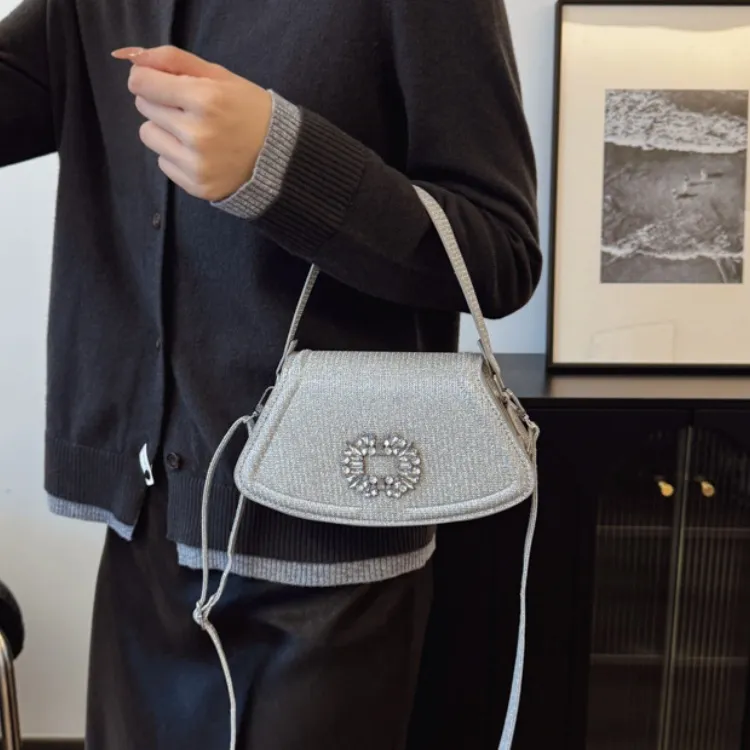 LETOO PU Portable Rhinestone Embellished Shoulder Bag Stylish Fashion Crossbody Bag Women's Multicolor-16