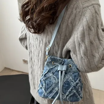 LETOO Denim Fashion Versatile Shoulder Bag Casual Stylish Crossbody Bag Women's Blue