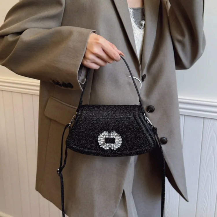 LETOO PU Portable Rhinestone Embellished Shoulder Bag Stylish Fashion Crossbody Bag Women's Multicolor-2
