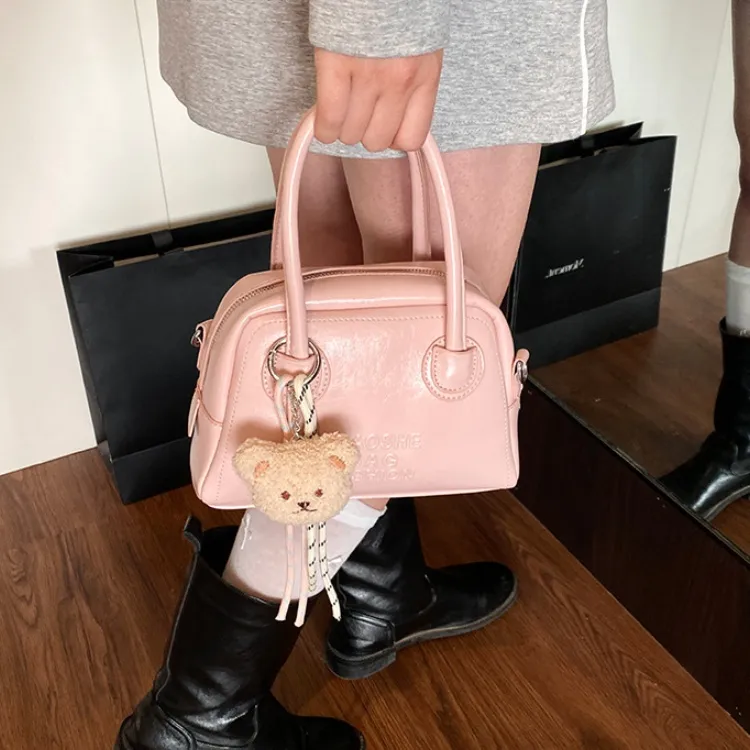 LETOO PU Crossbody Bag Regular Women's Ecru/Pink/Black/Silver-4