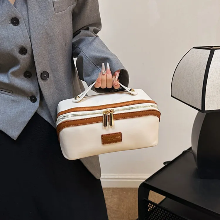 LETOO PU Makeup Bag Regular Women's Brown/Black/White-8