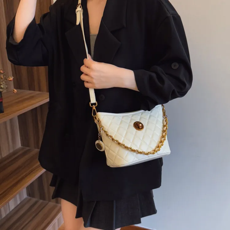 LETOO PU Crossbody Bag Regular Women's White/Coffee/Black-2