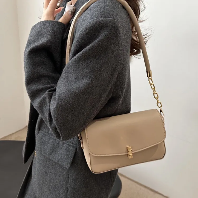 LETOO PU Shoulder Bag Regular Women's Coffee Black White Khaki-15