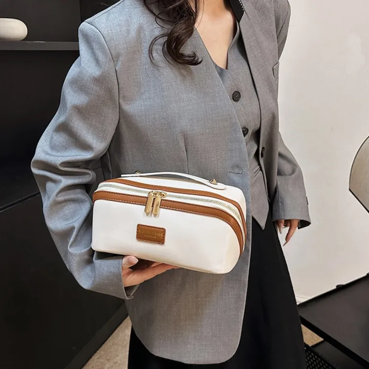 LETOO PU Makeup Bag Regular Women's Brown/Black/White-7