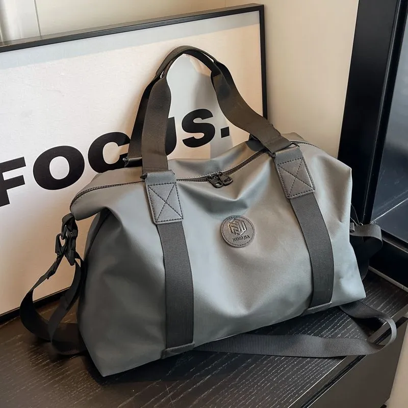 LETOO Oxford Travel Bag 35L Unisex Black Gray Pink-6