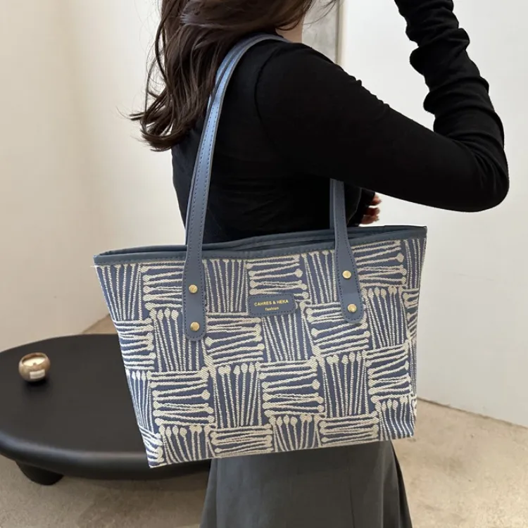 LETOO Canvas Canvas Bag Shoulder Bag Tote Regular Women's Blue/Green/Coffee/Orange-0