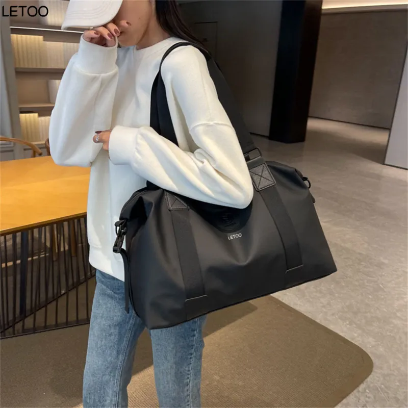 LETOO Oxford Travel Bag 35L Unisex Black Gray Pink-1