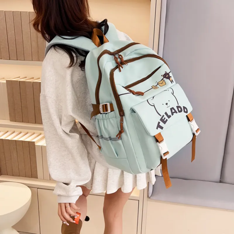 LETOO Nylon Backpack Regular Women's Black/Purple/Green/Blue/Pink-13
