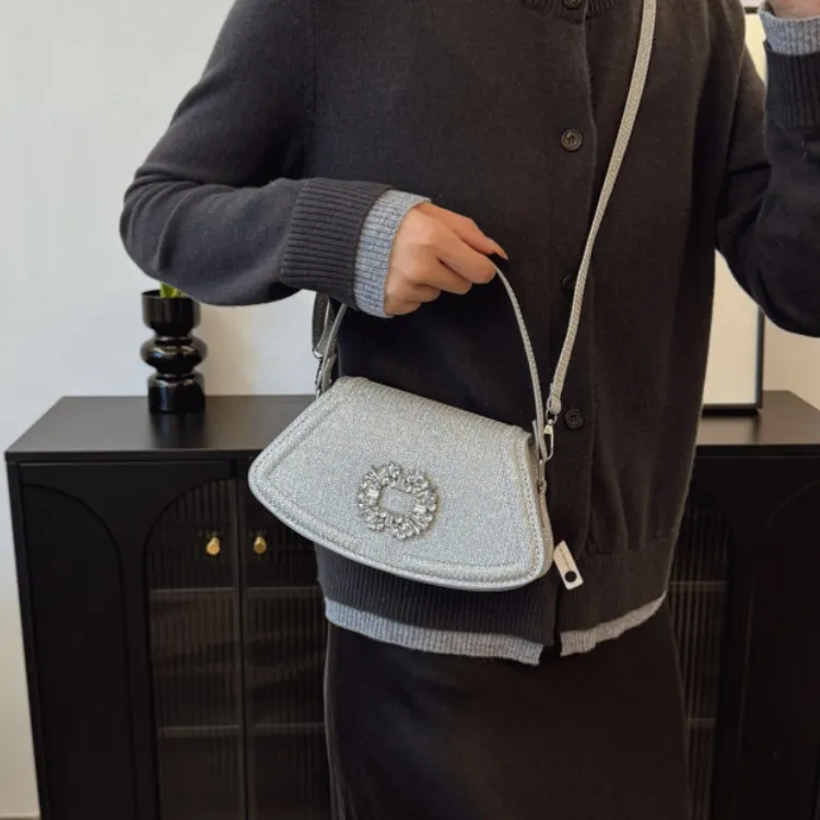 LETOO PU Portable Rhinestone Embellished Shoulder Bag Stylish Fashion Crossbody Bag Women's Multicolor-18