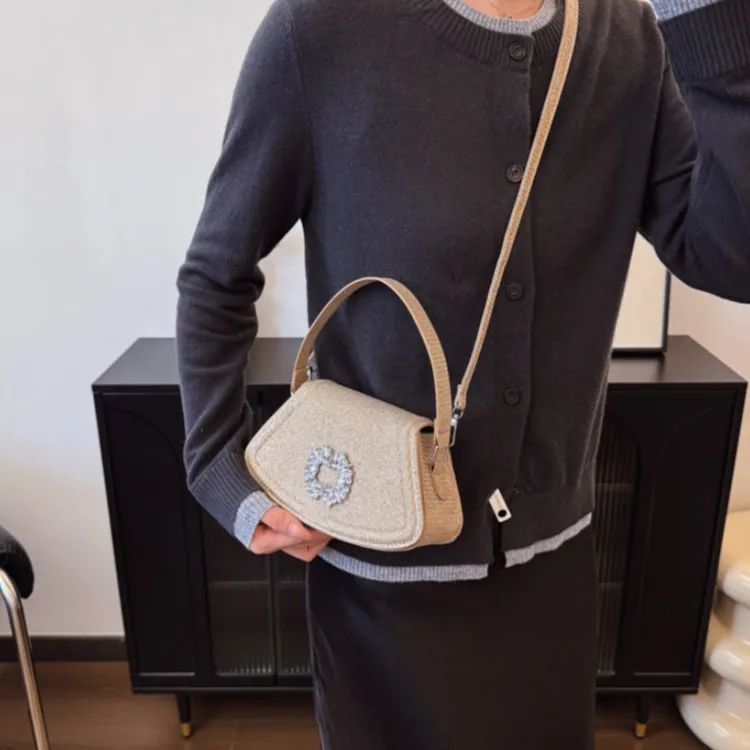 LETOO PU Portable Rhinestone Embellished Shoulder Bag Stylish Fashion Crossbody Bag Women's Multicolor-13