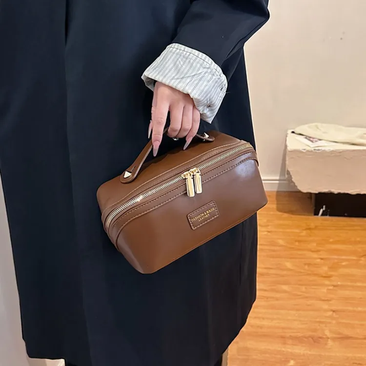 LETOO PU Makeup Bag Regular Women's Brown/Black/White-2