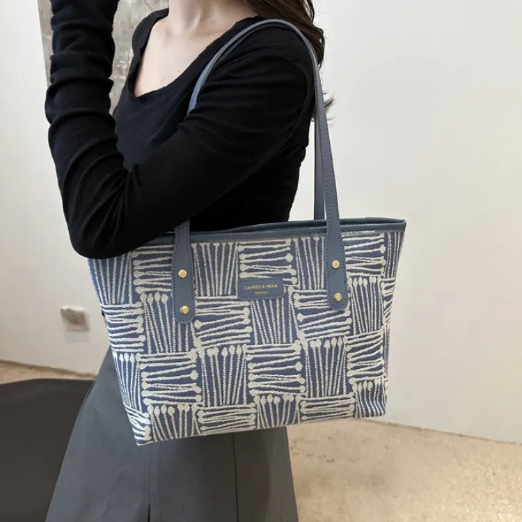 LETOO Canvas Canvas Bag Shoulder Bag Tote Regular Women's Blue/Green/Coffee/Orange-2