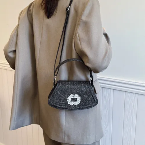 LETOO PU Portable Rhinestone Embellished Shoulder Bag Stylish Fashion Crossbody Bag Women's Multicolor