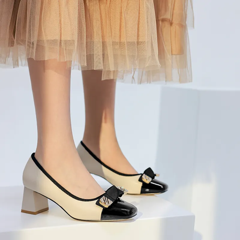 Guci Tianlun GuQiheAven Chunky Heel High Heels 5cm Women's-7