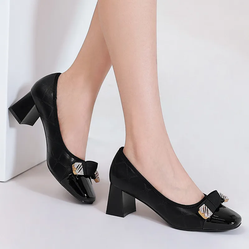 Guci Tianlun GuQiheAven Chunky Heel High Heels 5cm Women's-19