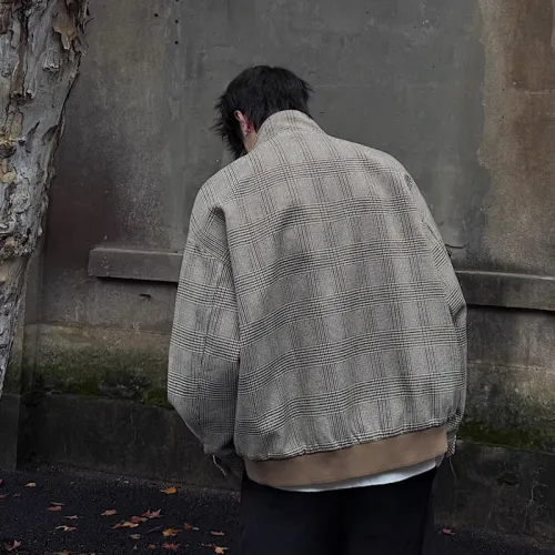 ROSECREED Jackets Coats Unisex Houndstooth Brown Check