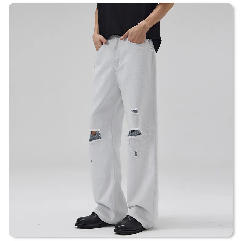 RKVC Jeans Unisex Blue Yarn White-2