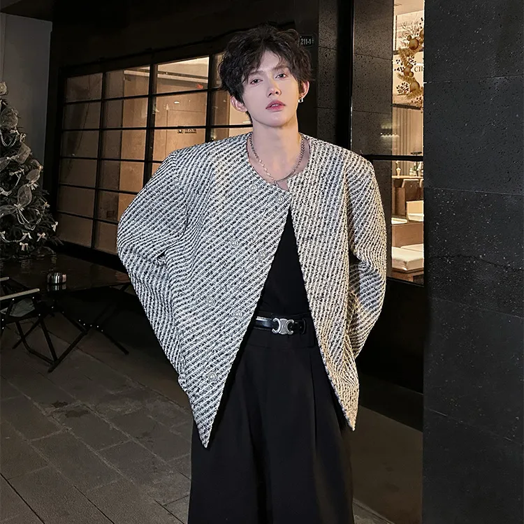 RKVC Jackets Coats Unisex Black White Plaid-4